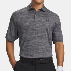 Under Armour Matchplay Golf Polo Castlerock Steel Black Large Loose Fit